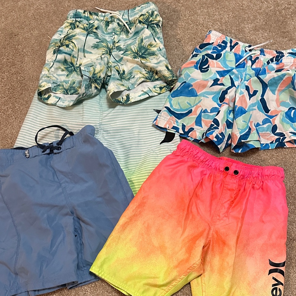 Hurley Kids Swim Trunks - Blue, Pink, Green, Orange